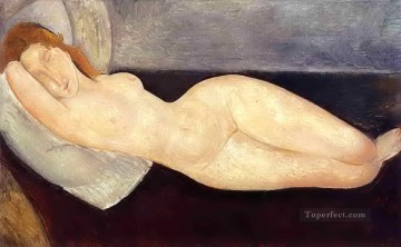  Reclinada Pintura - Desnudo reclinado con la cabeza apoyada en el brazo derecho 1919 Amedeo Modigliani